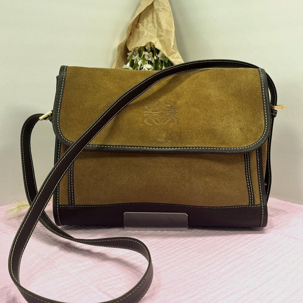 Loewe Olive and Black Crossbody Bag